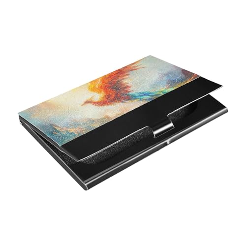 siphylline Phoenix Ultradünnes Visitenkartenetui mit Kartenfächern aus Leder und Edelstahl zum Schutz Ihrer Karten von siphylline