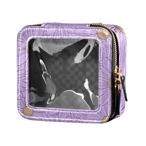 siphylline Purple Daisy transparente Make-up-Tasche für Geldbörse, Reise-Kulturbeutel, Leder-Organizer-Tasche für Reisen, violettes Gänseblümchen, 1 Größe, Violettes Gänseblümchen, 1 size von siphylline