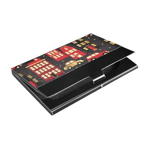 siphylline Red Buildings Night Slim Visitenkartenhalter für den Außenbereich mit Kartenorganizer aus Leder und Edelstahl zum Schutz Ihrer Karten siphylline Red Buildings Night Slim Visitenkartenhalter für den Außenbereich mit Kartenorganizer aus Leder und Edelstahl zum Schutz Ihrer Karten von siphylline