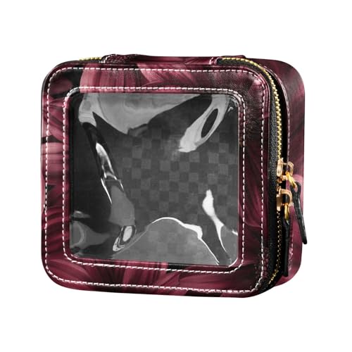 siphylline Reise-Make-up-Tasche mit Gänseblümchen-Motiv, transparent, Reisetaschen für Toilettenartikel, Make-up-Tasche, Organizer für Reisen, Purpurrote Gänseblümchen, 1 size von siphylline