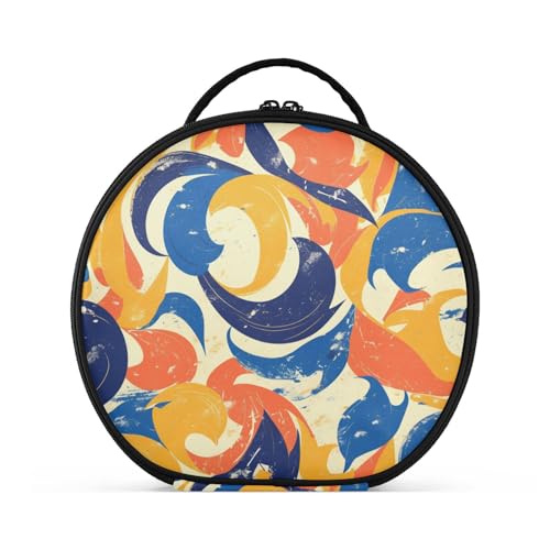 siphylline Reto Kulturbeutel mit Fächern und Griff, große Kosmetiktasche für Damen, mit verstellbaren Trennwänden, 27,9 cm, Blau / Gelb von siphylline