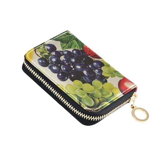 siphylline Retro-Leder-Kartenetui für Damen, mit 2 Geldfächern, RFID-blockierend, kleines Kreditkartenetui mit Reißverschluss von siphylline