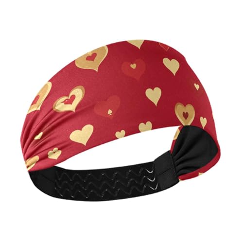 siphylline Rutschfeste Stirnbänder in Herzform, Rotgold, elastische Stirnbänder für Damen, Basketball, Tennis, Basketball von siphylline