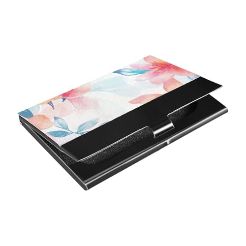 siphylline Schlanker, tragbarer Visitenkartenhalter mit Leder- und Edelstahl-Kartenetui zum Schutz Ihrer Karten von siphylline