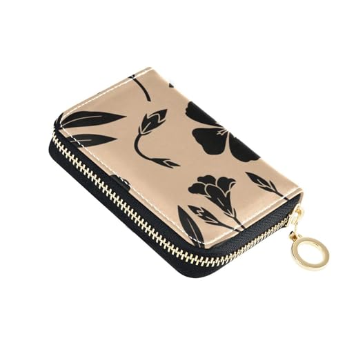 siphylline Schöne schwarze Geldbörse aus Pfirsich-Puffleder für Karten mit RFID-blockierendem Kartenhalter für Herren mit Reißverschluss von siphylline