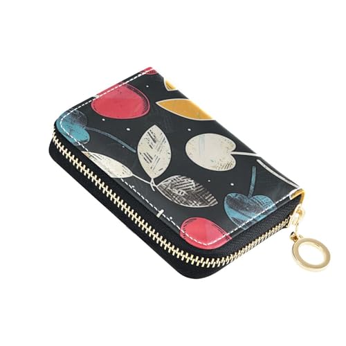 siphylline Schöner Kartenhalter aus Kirschleder mit Cion-Geldbörse, RFID-blockierend, Herren-Kartenhalter mit Reißverschluss von siphylline