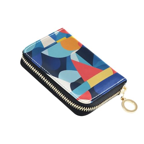 siphylline Sea Anhor Herren-Geldbörse aus Leder im geometrischen Stil, mit RFID-blockierendem Kreditkartenschutz mit Reißverschluss von siphylline