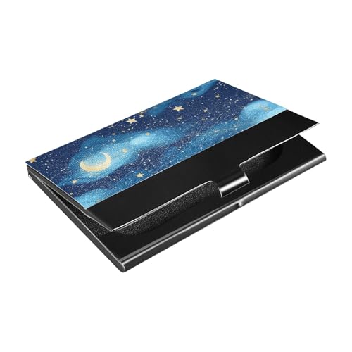 siphylline Sky and Stars Moderne, ultradünne Visitenkartenhalter mit Kartenfächern aus Leder und Edelstahl zum Schutz Ihrer Karten von siphylline
