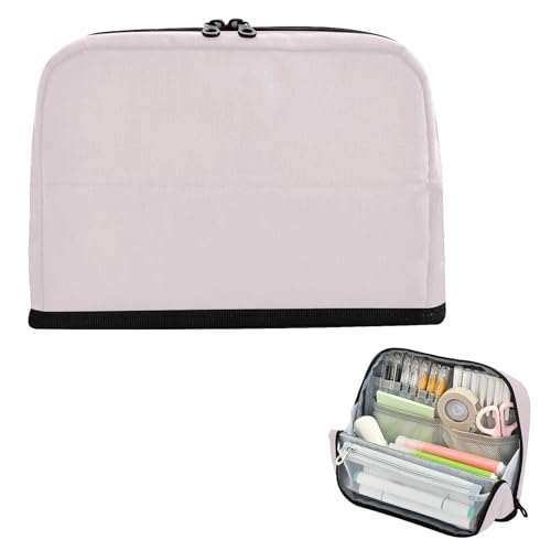 siphylline Stiftehalter Große Kapazität Stift Federmäppchen Multifunktionale Schreibwaren Aufbewahrung für Männer High School Supplies Dunkelgrau Pfirsich von siphylline