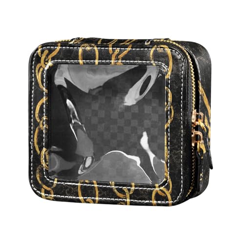 siphylline Transparente Make-up-Tasche mit Goldkette, Kulturbeutel, Kosmetiktasche, Fliegen-Organizer, Goldkette, 1 Größe, Goldene Kette, 1 size von siphylline