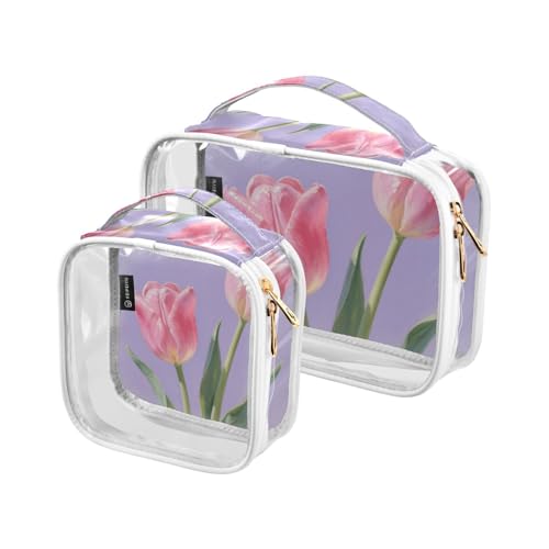 siphylline Transparente Make-up-Taschen für Damen, TSA-geprüft, transparent, Kosmetiktasche, Reisetasche, 2 Stück von siphylline