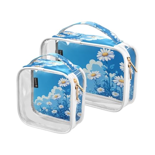 siphylline Transparente Make-up-Taschen für Damen, TSA-zugelassen, tragbare Reise-Kosmetiktasche, Rasierset, 2 Stück siphylline Transparente Make-up-Taschen für Damen, TSA-zugelassen, tragbare Reise-Kosmetiktasche, Rasierset, 2 Stück von siphylline