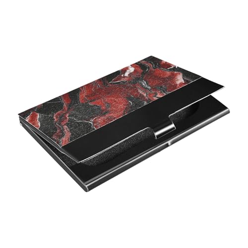 siphylline Ultradünner Visitenkartenhalter aus unregelmäßigem Marmor, mit Kartenhaltern aus Leder und Edelstahl, für Reisen, Zuhause oder Büro von siphylline