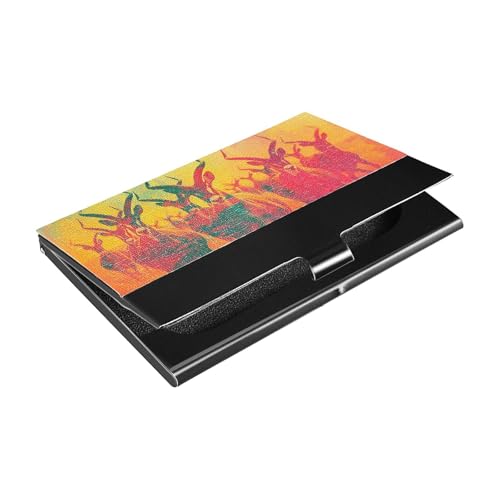 siphylline Ultradünner Visitenkartenhalter mit Leder- und Edelstahletui mit Kartenhalter zum Schutz Ihrer Karten im Retro-Retrot-Gelb von siphylline