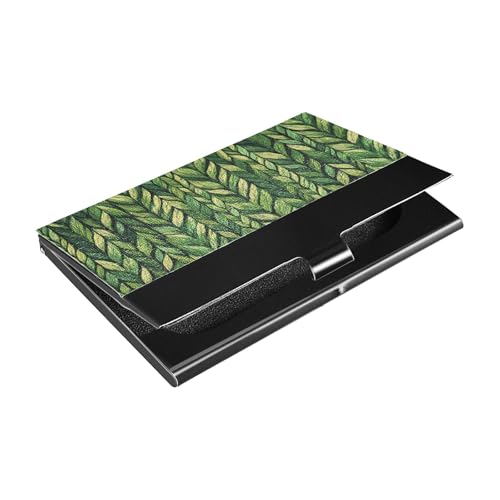 siphylline Ultradünnes Visitenkartenetui aus künstlichem Webart mit Kartenhalter aus Leder und Edelstahl, modern zum Schutz Ihrer Karten von siphylline