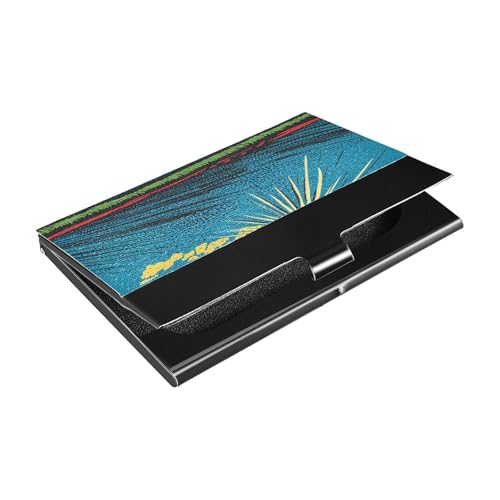 siphylline Ultradünnes Visitenkartenetui im Retro-Stil, Comic-Baseball-Design, mit Kreditkartenetui aus Leder und Edelstahl, für Reisen, Zuhause oder Büro von siphylline