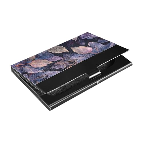 siphylline Ultradünnes Visitenkartenetui mit Kreditkartenetui aus Leder und Edelstahl für Reisen, Zuhause oder Büro von siphylline