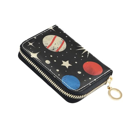 siphylline Universe Damen-Geldbörse aus Leder mit Cion-Geldbörse, RFID-blockierend, Kreditkarten-Organizer mit Reißverschluss von siphylline
