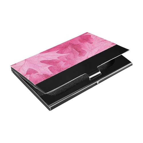 siphylline Visitenkartenhalter aus Ahornblättern, schlankes Design, mit Leder- und Edelstahlfach zum Schutz Ihrer Karten von siphylline