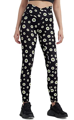 sissycos Damen Halloween Leggings Bedruckte Bunte Horror Skinny Soft Stretch Lang Hose(Augäpfel,L) von sissycos