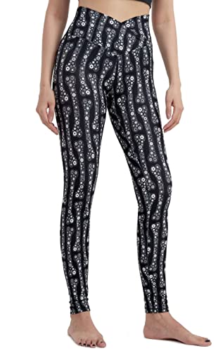 sissycos Damen Halloween Leggings Bedruckte Bunte Horror Skinny Soft Stretch Lang Hose(Mechanischer Knochen,XXL) von sissycos