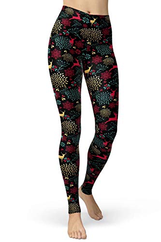 sissycos Damen Leggings Winter Weihnachten 21D Druck Bunte Stretch Langhose von sissycos