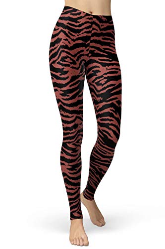 sissycos Damen Leopardenmuster Leggings Hohe Taille, Sanft Elastisch Jogginghose Strumpfhosen Lang(Dunkelroter Leopardenmuster,L) von sissycos