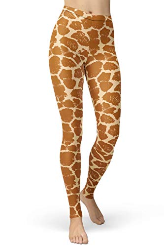 sissycos Damen Leopardenmuster Leggings Hohe Taille, Sanft Elastisch Jogginghose Strumpfhosen Lang(Ingwer Löwenmuster,L) von sissycos