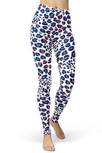 sissycos Damen Leopardenmuster Leggings Hohe Taille, Sanft Elastisch Jogginghose Strumpfhosen Lang(Pfauenmuster,S) von sissycos