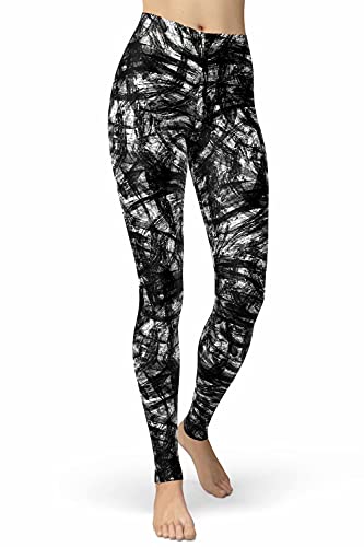 sissycos Damen Leopardenmuster Leggings Hohe Taille, Sanft Elastisch Jogginghose Strumpfhosen Lang(Schwarz,L) von sissycos