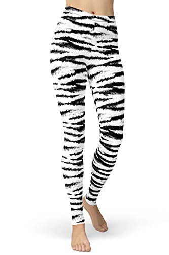 sissycos Damen Leopardenmuster Leggings Hohe Taille, Sanft Elastisch Jogginghose Strumpfhosen Lang(Schwarzweiss-Leopard,M) von sissycos