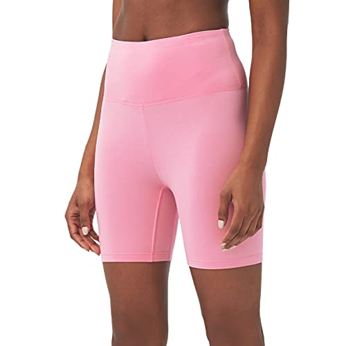 sissycos Damen Sportshorts Hohe Taille, Leggings Kurz für Fitness Gym Strumpfshort, Elastische Radlerhose Sweatpants 1/2(Rosa,S) von sissycos