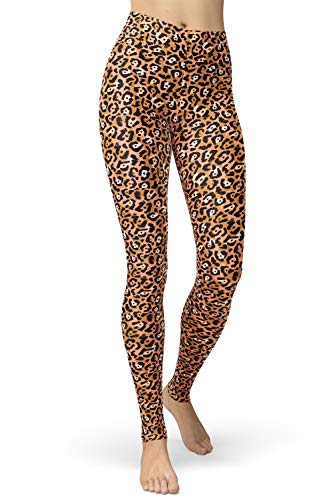 sissycos Damen Tier Muster Leggings, Leoporden Bunte Leggins Sexy, Oil Painting Sanft Hohe Taille Strumpfhose Lang（Leopardenmuster,S-L von sissycos