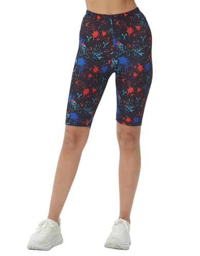 sissycos Damen biker bunte sanft shorts kurze Leggings mit Elastischer Taille?Punktförmig Splash,L/XXL von sissycos