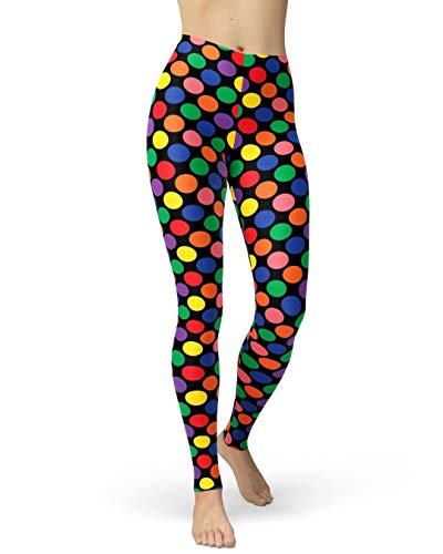 sissycos Neon Leggins Damen 80er Strip Dot Leggings L-XXL Bunte Dots von sissycos