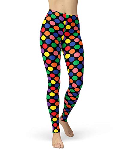 sissycos Neon Leggins Damen 80er Strip Dot Leggings S-L Bunte Dots von sissycos