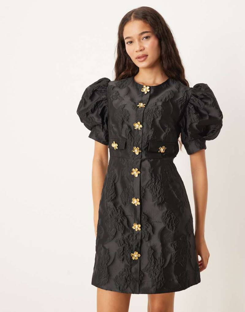 Sister Jane - Anemone - Minikleid aus Jacquard in Schwarz von sister jane