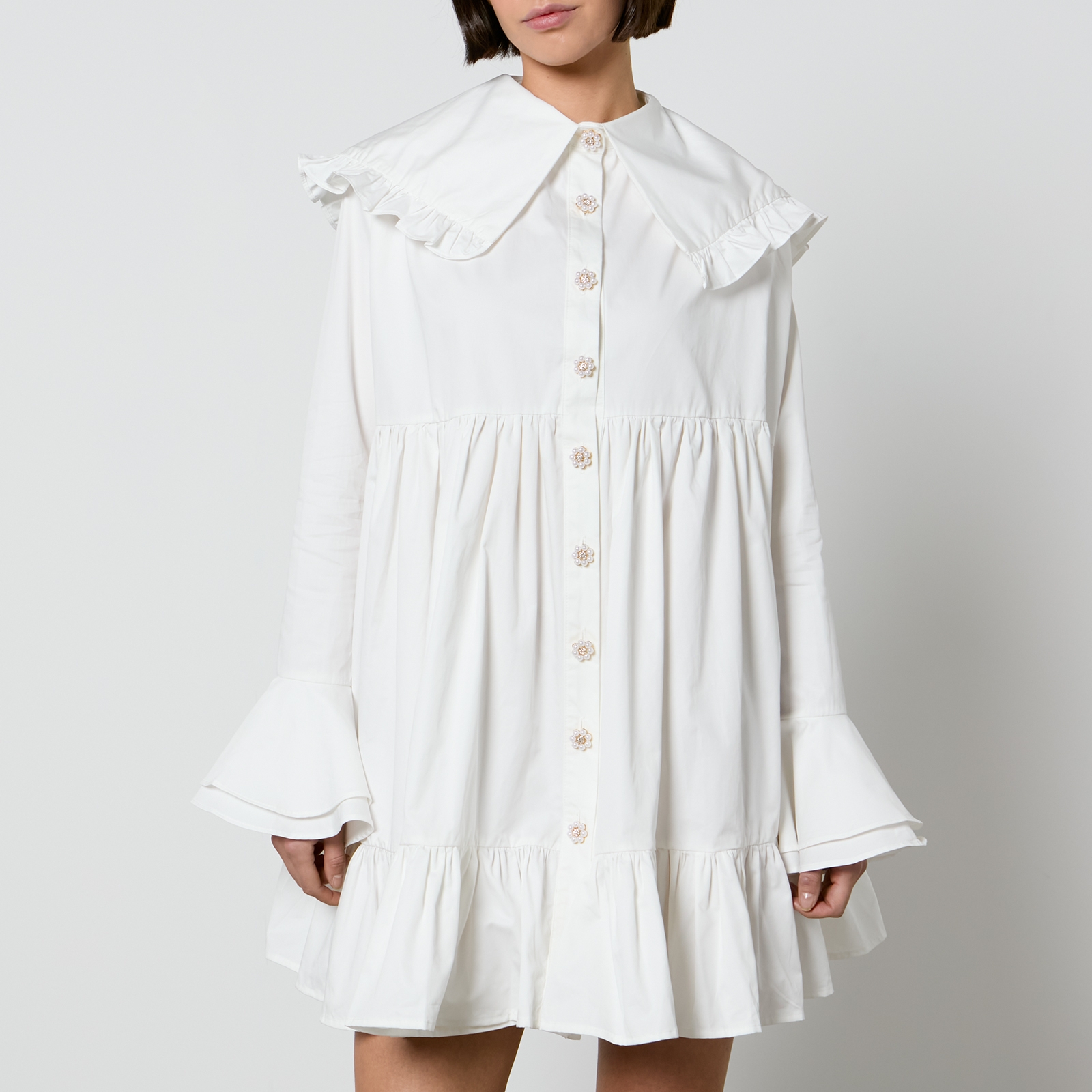 Sister Jane Curious Collar Cotton-Poplin Mini Dress - M/UK 10 von sister jane
