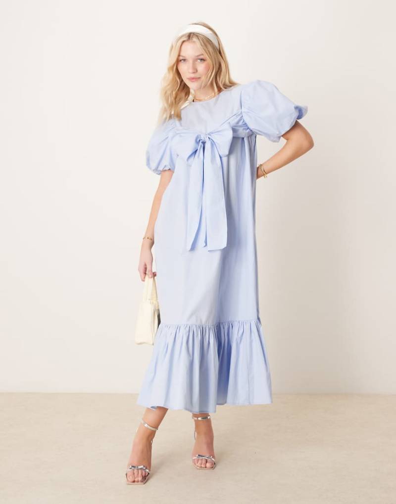 Sister Jane - Midikleid in Hellblau mit Oversize-Schleife von sister jane