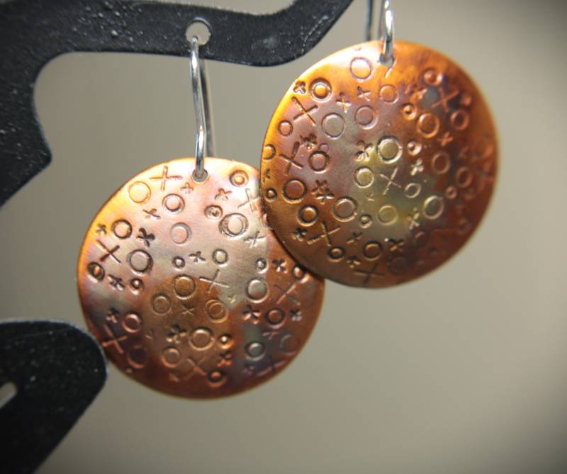 Kupfer Gestempelt Disk Ohrringe Kupfer Gestempelt Disk Ohrringe von sistersilver