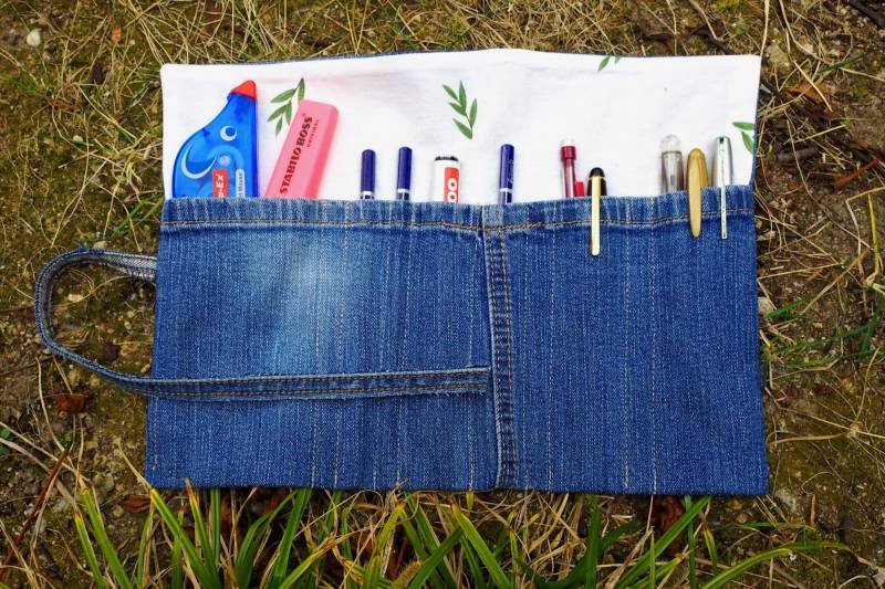 Upcycling Besteckrolle/Pinselrolle/Stiftrolle Aus Jeans Oder Anderen Stoffen/Nachhaltig, Plastickfrei Unterwegs/Picknick/Slow Fashion/De von siterrafashion