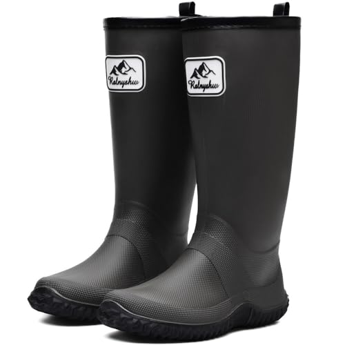 situkeke Gummistiefel Damen Gartenarbeit Mode Outdoor Boots Federleichte Wasserdichte Herren Regenschuhe Black 40/41 EU von situkeke