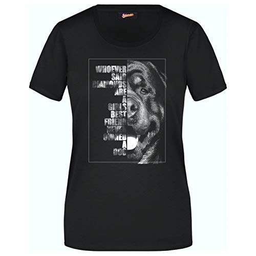 Rottweiler Damen T-Shirt Face Hundemotiv Rottie Rotty Rott Größe M von siviwonder