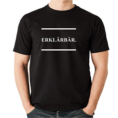 lustiger Spruch - Erklärbär - schäbisch Dialekt Schwabe - lustiges Statement Unisex T-Shirt Shirt schwarz XL von siviwonder