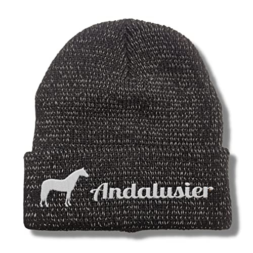 siviwonder Andalusier reflektierende Mütze Stickerei Pferd Winter Strickmütze reflex Beanie warm von siviwonder