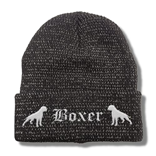 siviwonder Bad Boxer reflektierende Mütze Stickerei Hund Winter Strickmütze reflex Beanie warm von siviwonder