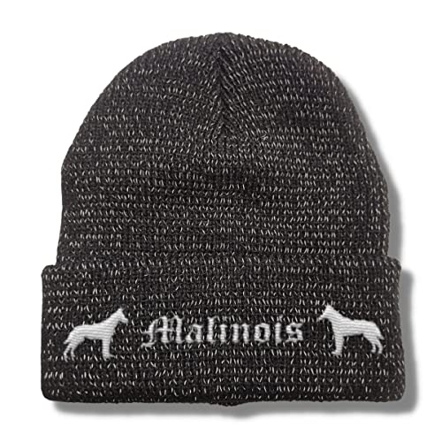 siviwonder Bad Malinois reflektierende Mütze Stickerei Hund Winter Strickmütze reflex Beanie warm von siviwonder