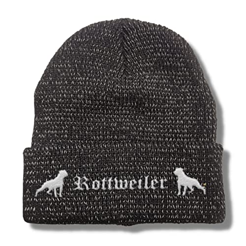 siviwonder Bad Rottweiler reflektierende Mütze Stickerei Hund Winter Strickmütze reflex Beanie warm von siviwonder