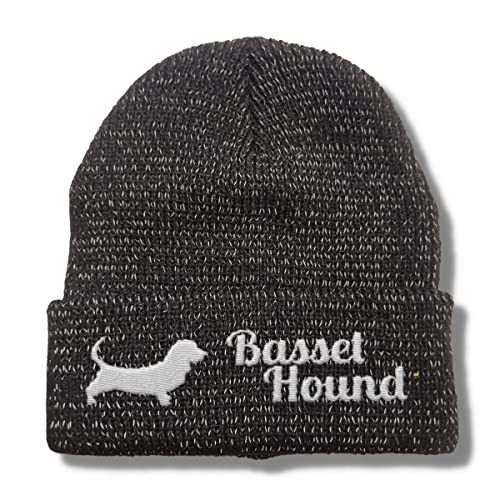 siviwonder Basset Hound reflektierende Mütze Stickerei Hund Winter Strickmütze reflex Beanie warm von siviwonder