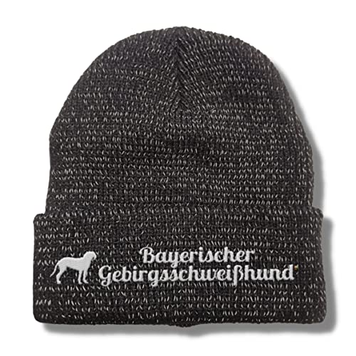 siviwonder Bayerischer Gebirgsschweißhund reflektierende Mütze Stickerei Hund Winter Strickmütze reflex Beanie von siviwonder